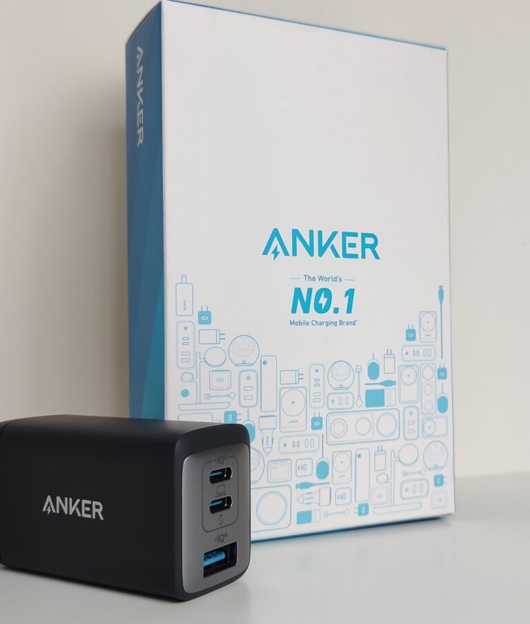 Anker Charger 65W Next to Original Packaging